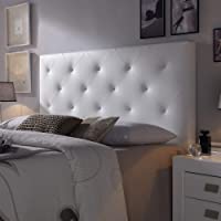 Cabecero tapizado Rombo 140X60 cm Blanco- para Cama de 135 cm- Acolchado con Espuma- 8 cm de Grosor- Incluye herrajes…